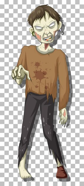 Personaje de dibujos animados zombie aterrador