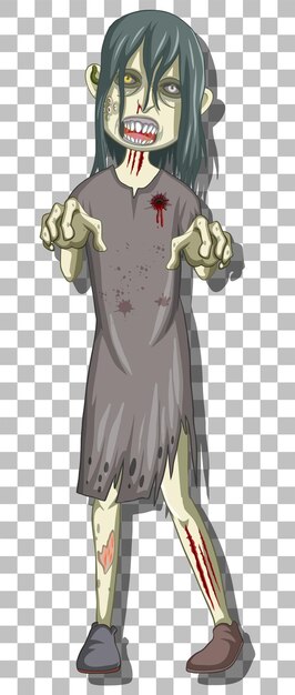 Personaje de dibujos animados zombie aterrador