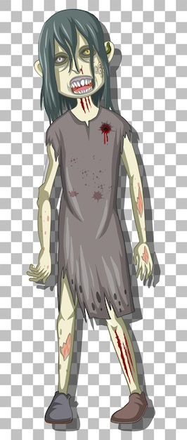 Vector gratuito personaje de dibujos animados zombie aterrador