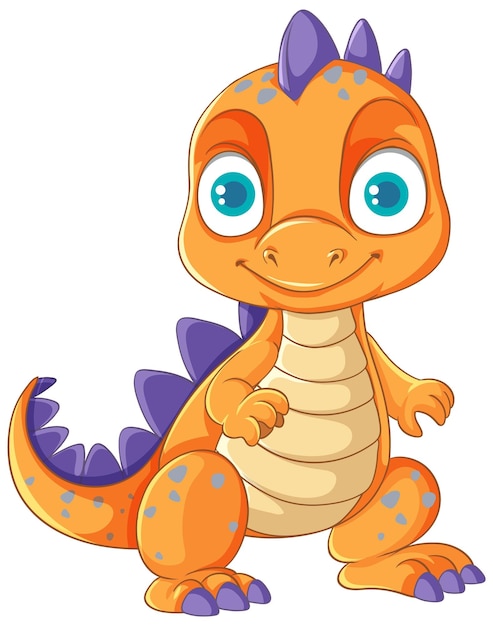 Personaje de dinosaurio de dibujos animados feliz sonriendo