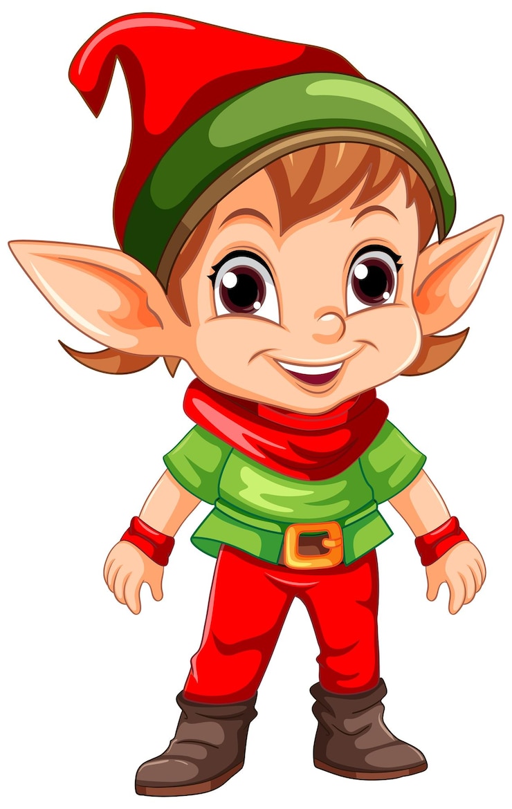 Vector gratuito personaje de duende navideño de niño