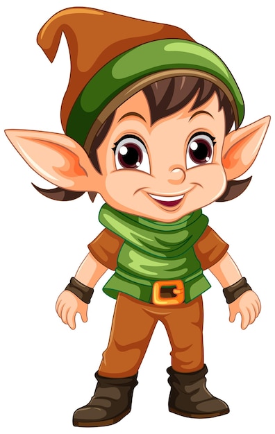 Vector gratuito el personaje del elfo de navidad