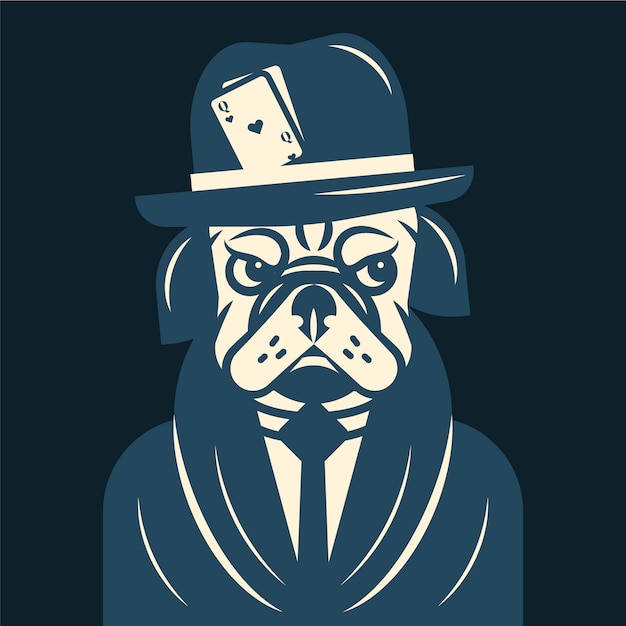 Vector gratuito personaje de gángster / mafia retro