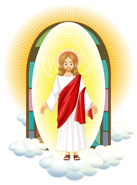 Vector gratuito personaje de jesucristo en estilo de dibujos animados