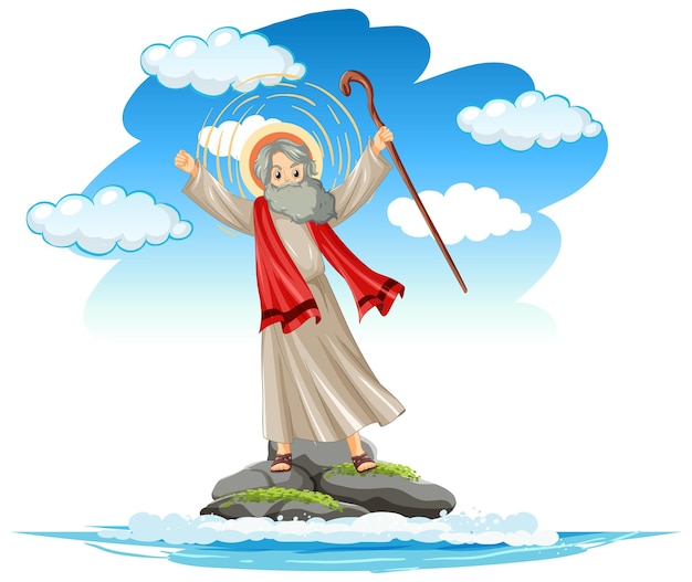 Vector gratuito personaje de jesucristo en estilo de dibujos animados