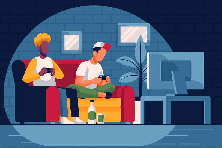 Vector gratuito personaje jugando videojuegos