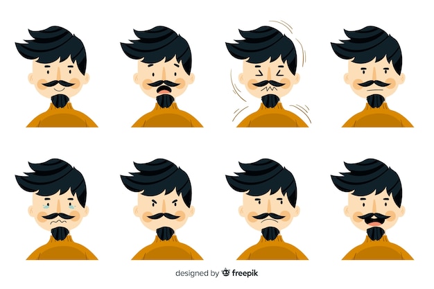 Vector gratuito personaje mostrando emociones