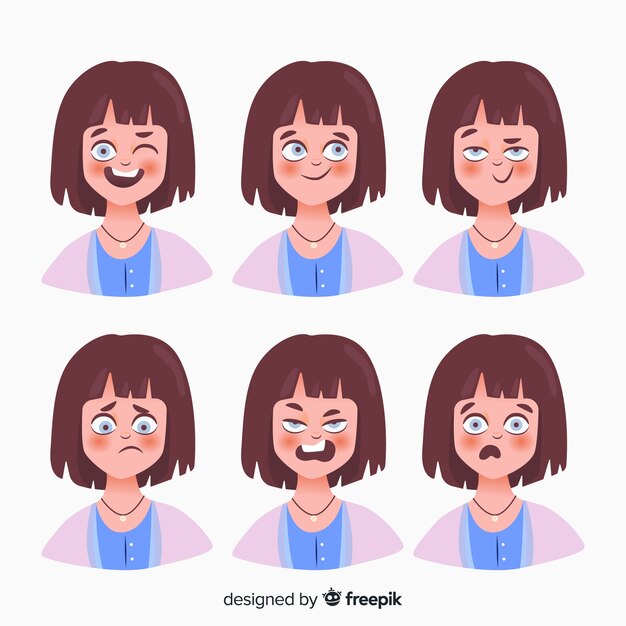 Personaje mostrando emociones