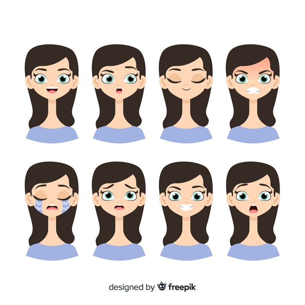Personaje mostrando emociones