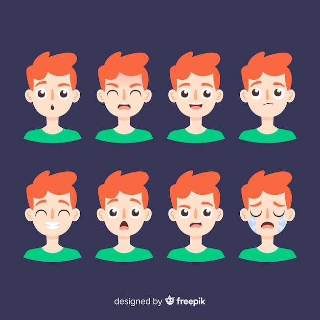 Vector gratuito personaje mostrando emociones