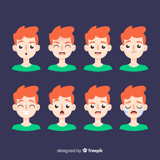 Personaje mostrando emociones