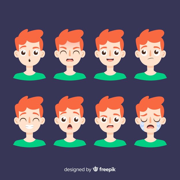 Personaje mostrando emociones