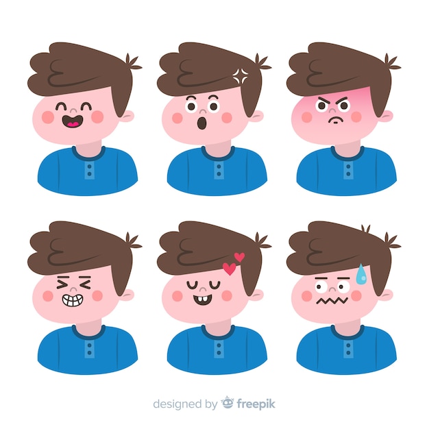 Vector gratuito personaje mostrando sentimientos