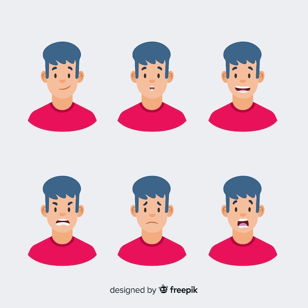 Vector gratuito personaje mostrando sentimientos