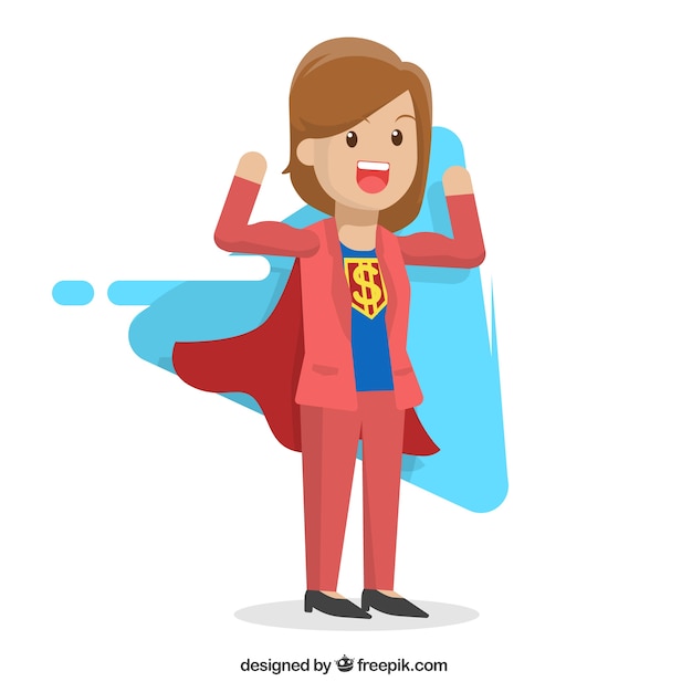 Personaje de mujer de negocios superheroína