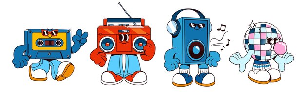 Personaje de música retro para la ilustración de la fiesta de discoteca
