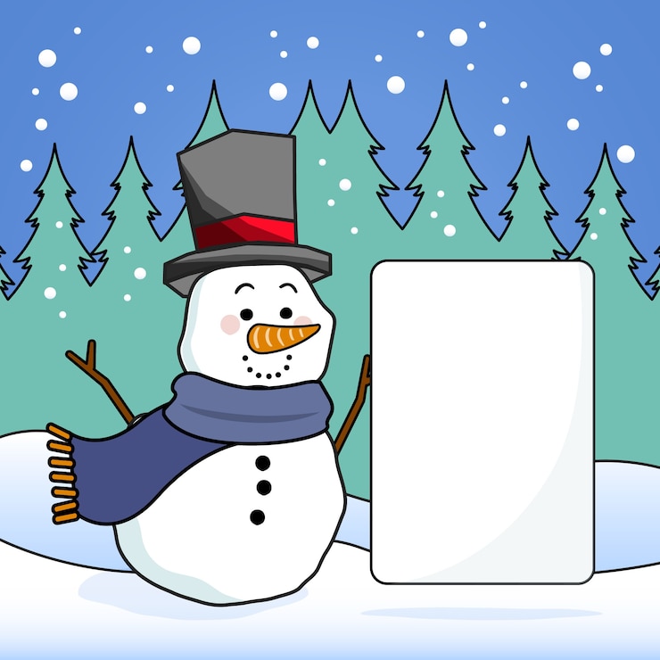 Vector gratuito personaje de navidad con banner en blanco