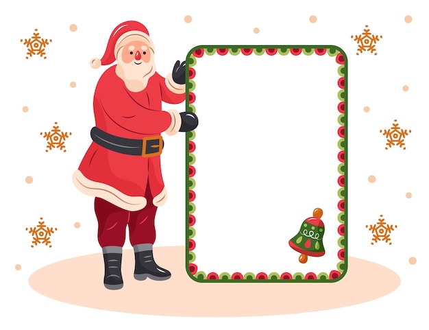 Vector gratuito personaje de navidad con banner en blanco