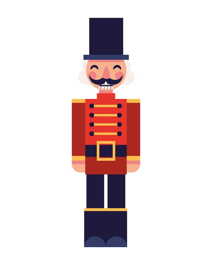 Vector gratuito personaje de navidad cascanueces ilustración aislada