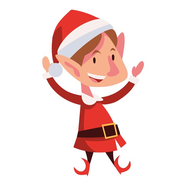 personaje de Navidad elfo ilustración de dibujos animados aislado