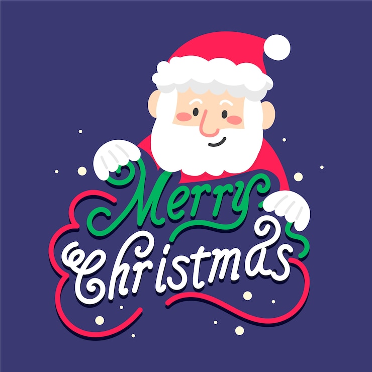 Vector gratuito personaje de navidad con letras