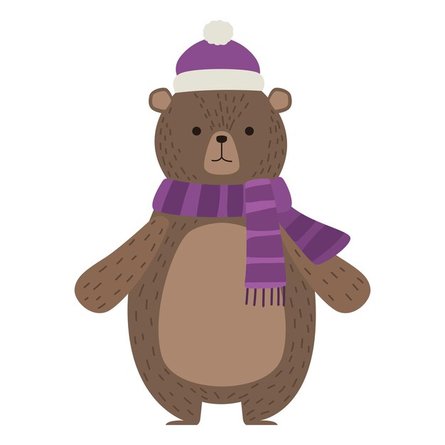 personaje de navidad oso de pie ilustración aislado