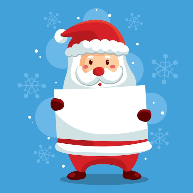 Vector gratuito personaje de navidad sosteniendo pancarta en blanco