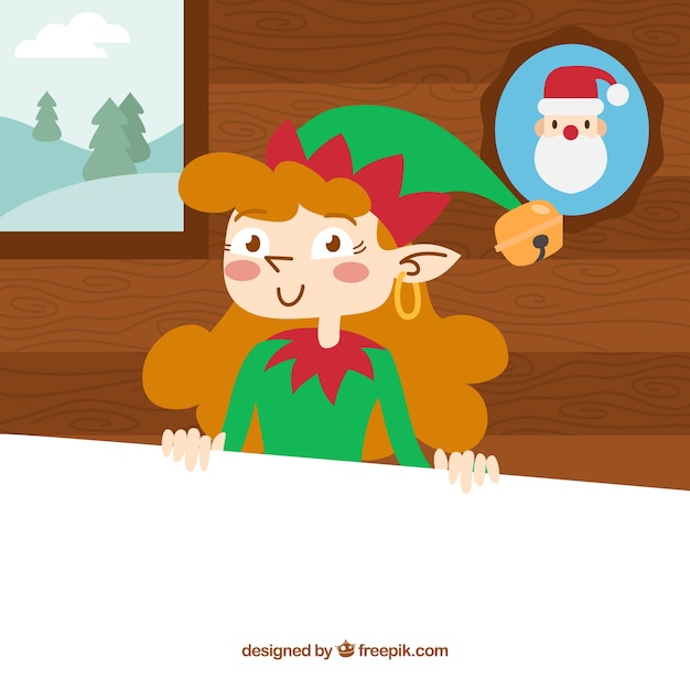 Vector gratuito personaje navideño con carta