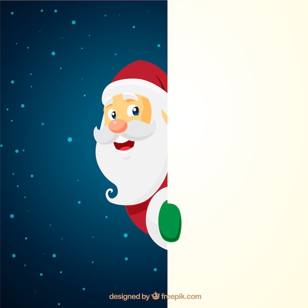 Vector gratuito personaje navideño de santa claus con cartel en blanco