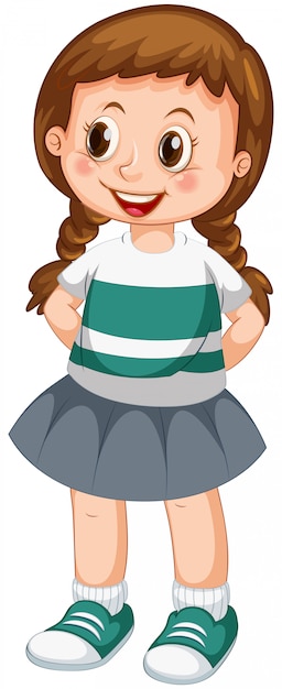 Personaje de niña linda trenza