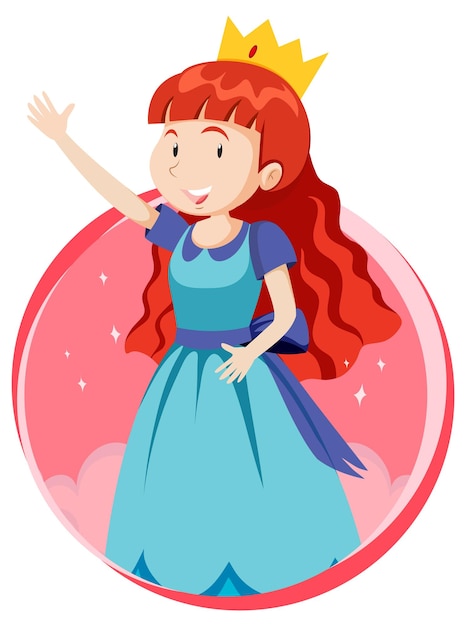 Vector gratuito personaje de princesa de fantasía sobre fondo blanco.