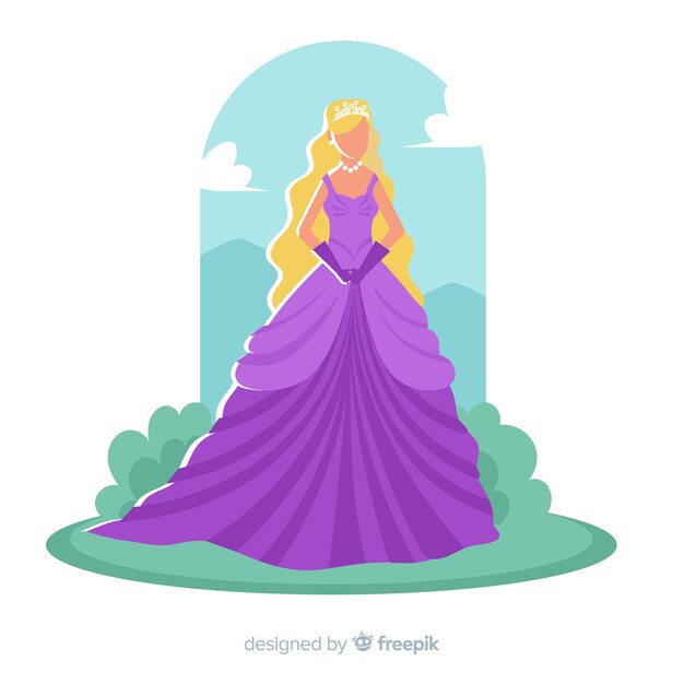 Personaje princesa rubia dibujada a mano
