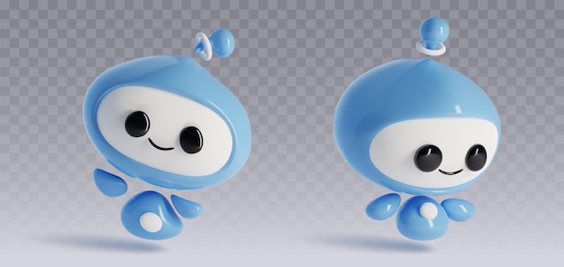 El personaje robótico de AI 3D es el icono de la mascota del bot de chat.