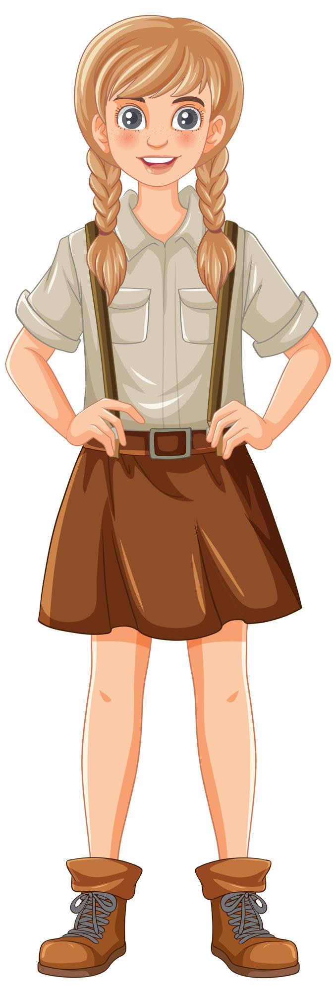 Vector gratuito personaje de traje de mujer con tirantes