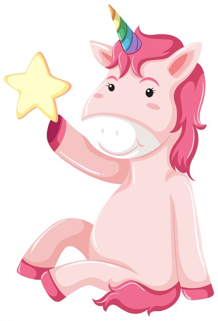 Un personaje de unicornio sobre fondo blanco