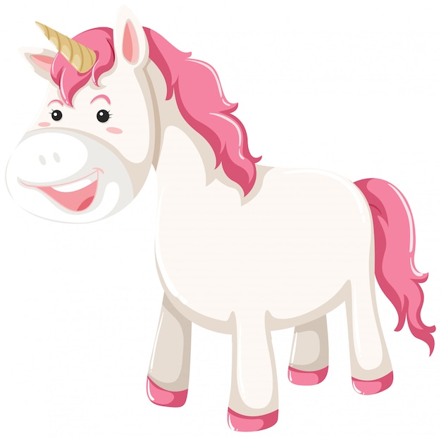 Vector gratuito un personaje de unicornio sobre fondo blanco