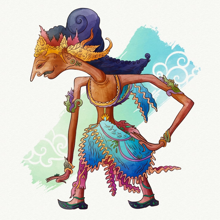 Vector gratuito personaje wayang kulit
