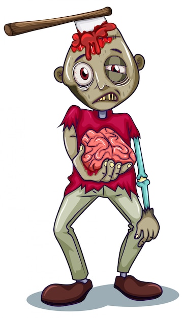 Vector gratuito un personaje zombie