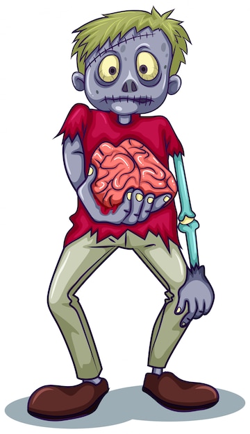 Vector gratuito un personaje zombie