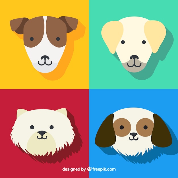 Vector gratuito personajes animales simpáticos peludos