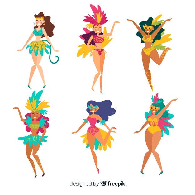 Personajes de carnaval con disfraces