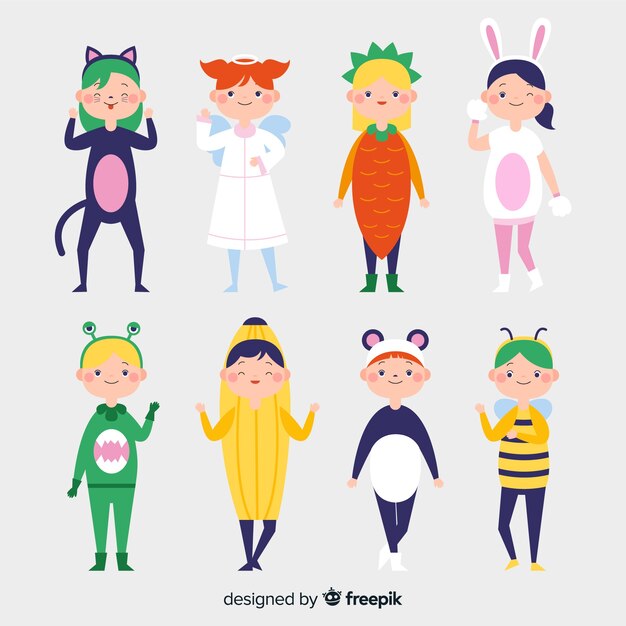 Personajes de carnaval con disfraces