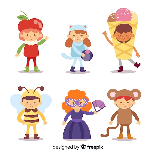 Personajes de carnaval con disfraces