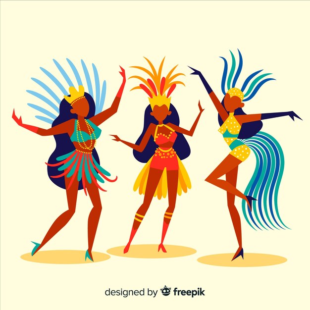 Personajes de carnaval con disfraces