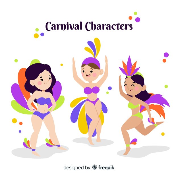 Personajes de carnaval disfrazados