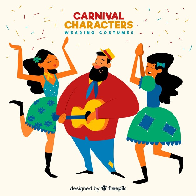 Personajes de carnaval disfrazados