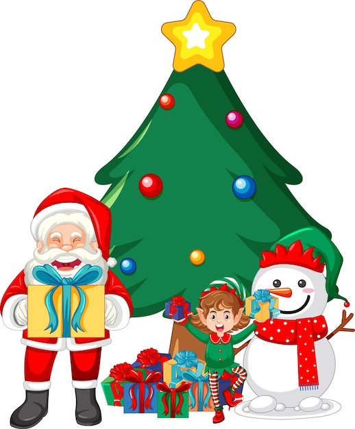 Personajes de caroon de Navidad aislados