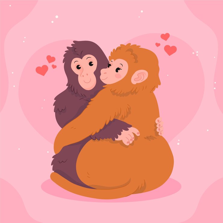 Vector gratuito personajes dibujados a mano enamorados ilustración de dibujos animados