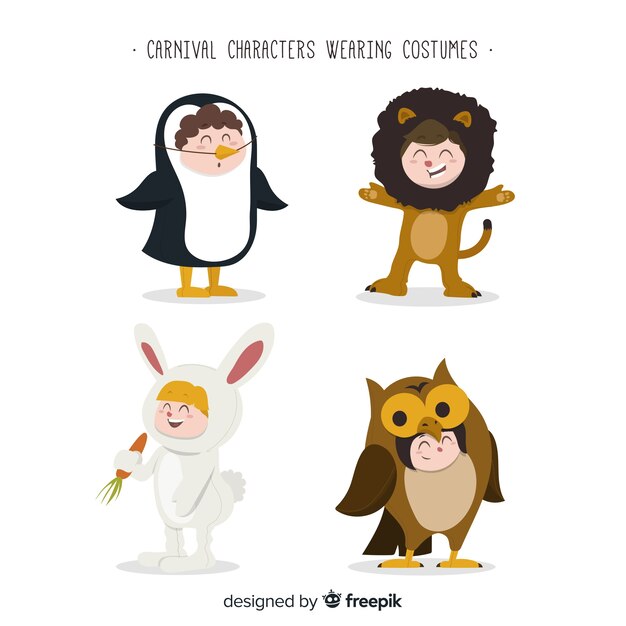 Personajes disfrazados en carnaval