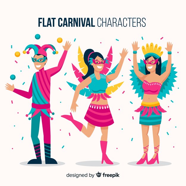 Personajes disfrazados en carnaval